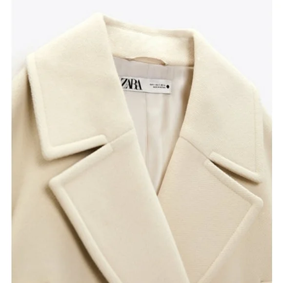 Zara Oversized Coat Cream - Picture 17 of 17